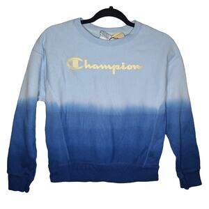Champion Sweatshirt Reverse Weave Blue Ombre Coloring NWT Small